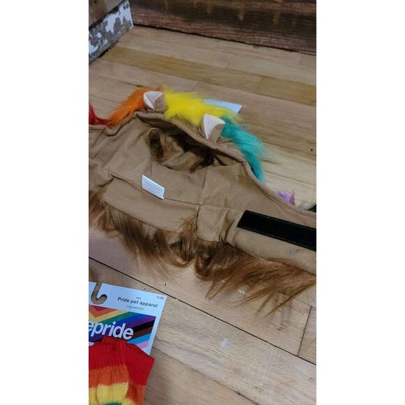 Take Pride Pet Apparel Lion Mane Headwear & Leg Warmers LGBTQ Pride S/M L/XL - Picture 4 of 5